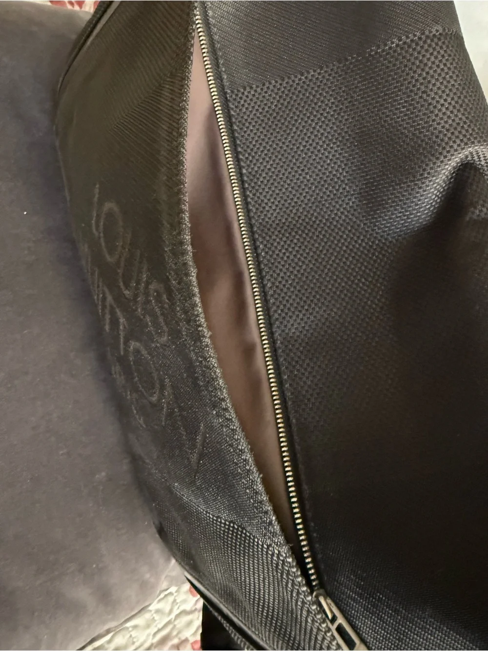Louis Vuitton Black Canvas Laptop Messenger Shoulder Bag